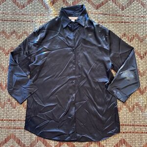 VICTORIA'S SECRET | Women's Satin Button Up Long Sleeve Sleep Shirt